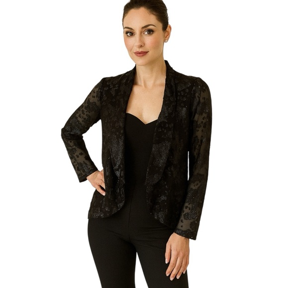 BCBGeneration Jackets & Blazers - BCBGeneration blazer jacket shawl leopard shimmer design cutout open back NWT M